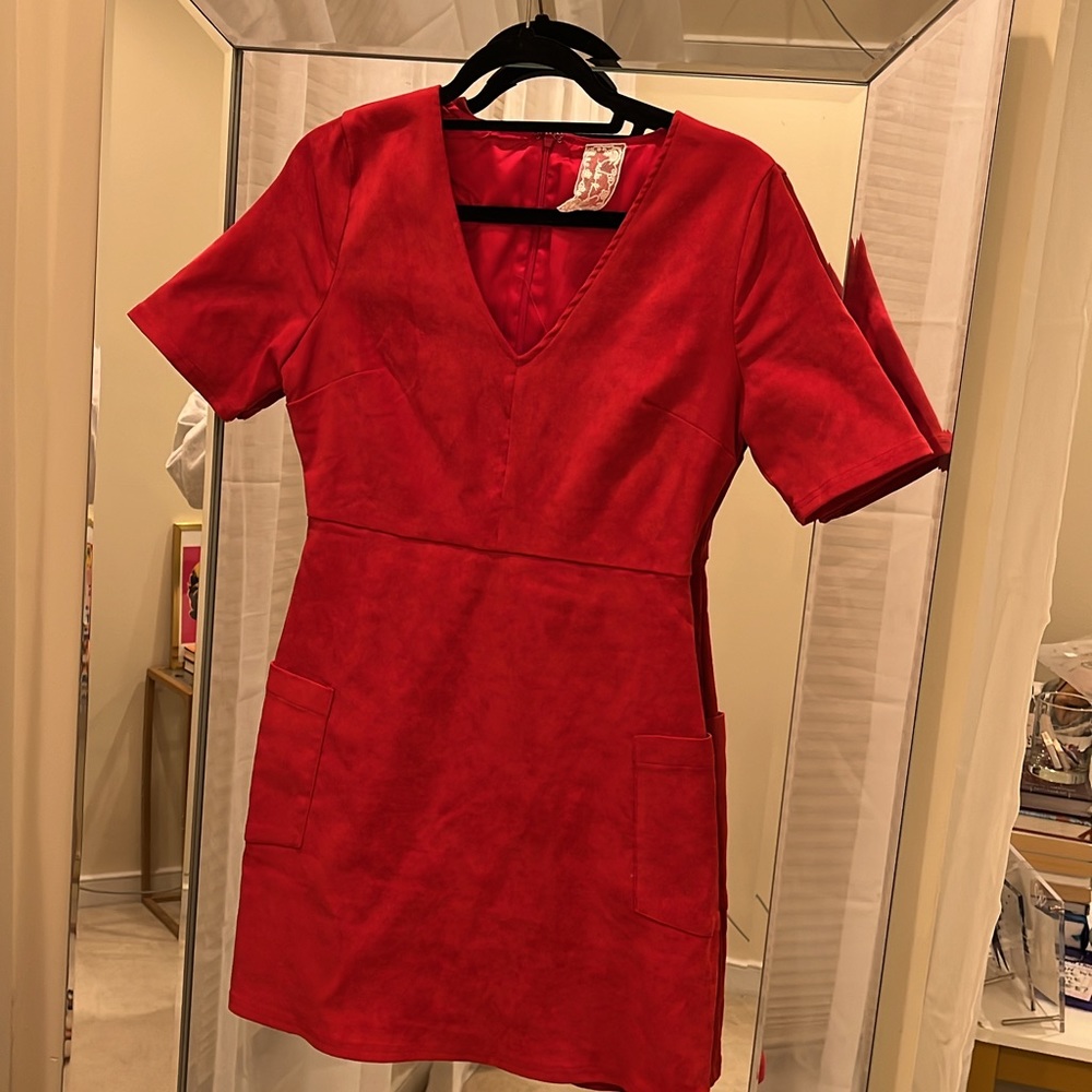 Sage & Sadie v-neck suede dress